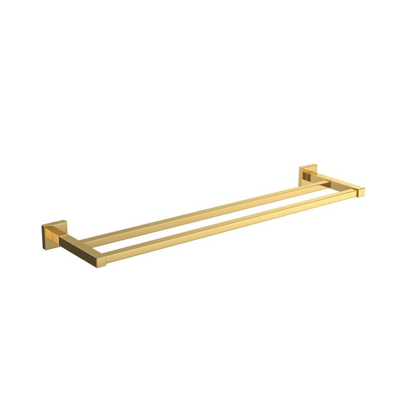Porta Toalha Deca Barra Duplo 60cm Quadratta Gold Casa JHS
