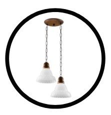 pendente madelustre sombrero para 2 lampadas vidro fosco 127220v