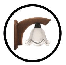 arandela madelustre canga para 1 lampada vidro fosco 127220v