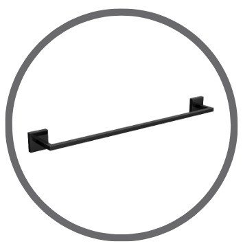 porta toalha deca barra 50cm clean black noir descricao casa jhs
