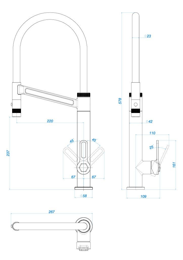 Misturador Monocomando de Mesa Deca para Cozinha Urban | Casa JHS