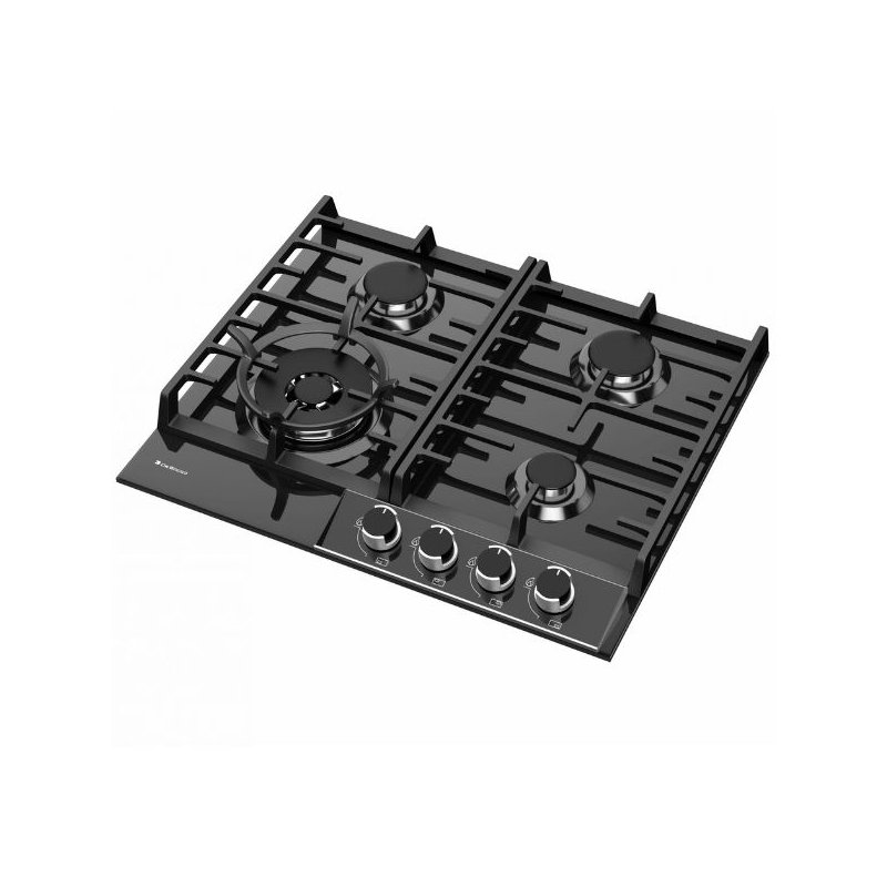 Fogão Cooktop Debacco Montreal Vidro 60cm 4 Bocas Lado