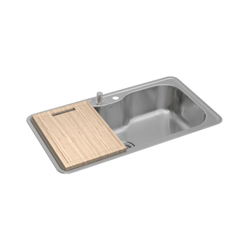 cuba de cozinha facile deca inox retangular com deck e acessorios 80x40cm deca