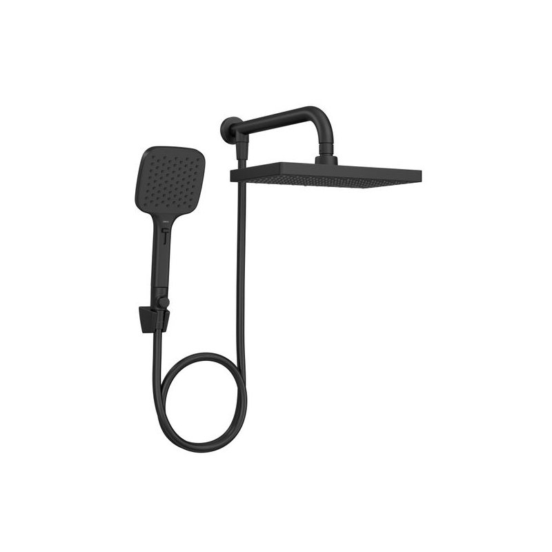 chuveiro retangular deca de parede com desviador flex max black matte
